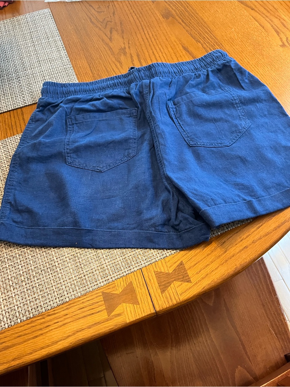 George Women's Navy Blue High-Waist Elastic Shorts